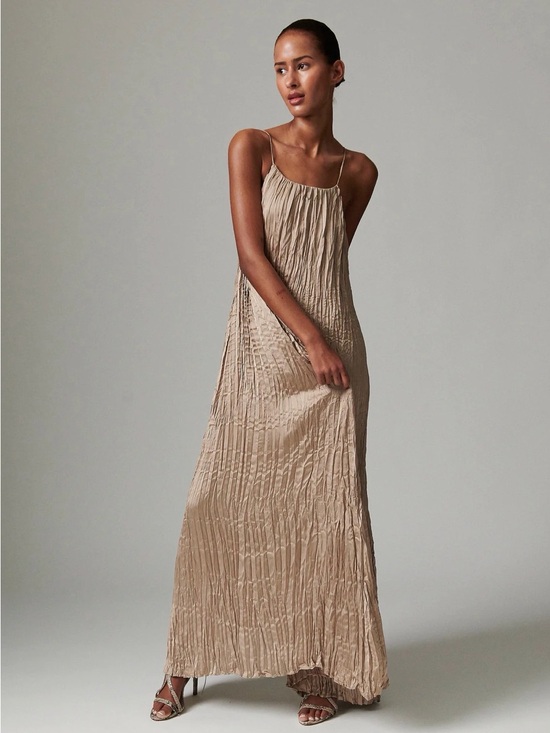Day Birger Et Mikkelsen Dresses & Skirts - Day Birger et Mikkelsen Crinkle Slip Maxi Dress in Tan size US 10 NWT